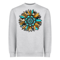 Heather Grey gemstone sunflower Heavyweight Sweatshirt - RanaPortraitStore