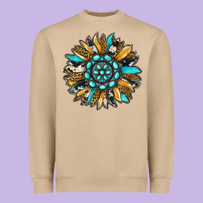 Gemstone Sunflower Heavyweight Sweatshirt Designed By Ranaportraitstore