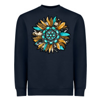 Navy gemstone sunflower Heavyweight Sweatshirt - RanaPortraitStore