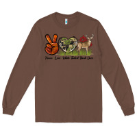 Chestnut Peace Love White Tailed Buck Deer Long Sleeve Tee - LillyAllenDesigns