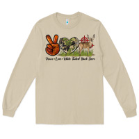 Mushroom Peace Love White Tailed Buck Deer Long Sleeve Tee - LillyAllenDesigns