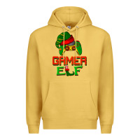 Antique Gold Christmas gamer elf Premium Hoodie - BarkalooDesign