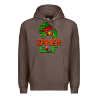 Coffee Christmas gamer elf Premium Hoodie - BarkalooDesign