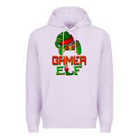 Lilac Christmas gamer elf Premium Hoodie - BarkalooDesign