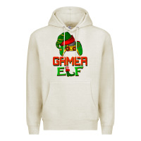 Oatmeal Heather Christmas gamer elf Premium Hoodie - BarkalooDesign