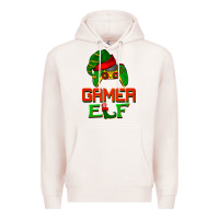 Pale Pink Christmas gamer elf Premium Hoodie - BarkalooDesign