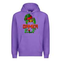 Purple Christmas gamer elf Premium Hoodie - BarkalooDesign