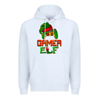 White Christmas gamer elf Premium Hoodie - BarkalooDesign