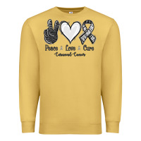 Antique Gold Peace Love Cure Carcinoid Cancer Premium Sweatshirt - Jasminsmagicworld