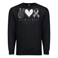 Black Peace Love Cure Carcinoid Cancer Premium Sweatshirt - Jasminsmagicworld