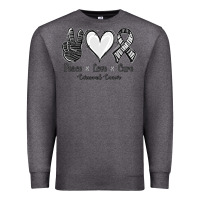 Charcoal Heather Peace Love Cure Carcinoid Cancer Premium Sweatshirt - Jasminsmagicworld