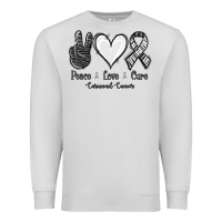Dove Grey Peace Love Cure Carcinoid Cancer Premium Sweatshirt - Jasminsmagicworld
