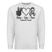 Oatmeal Heather Peace Love Cure Carcinoid Cancer Premium Sweatshirt - Jasminsmagicworld
