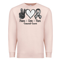 Pale Pink Peace Love Cure Carcinoid Cancer Premium Sweatshirt - Jasminsmagicworld