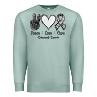 Seafoam Peace Love Cure Carcinoid Cancer Premium Sweatshirt - Jasminsmagicworld