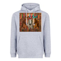 Heather Grey western horses with bandanas Heavyweight Hoodie - RanaPortraitStore