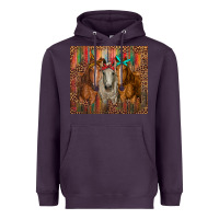 Plum western horses with bandanas Heavyweight Hoodie - RanaPortraitStore