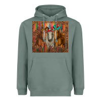 Sage western horses with bandanas Heavyweight Hoodie - RanaPortraitStore