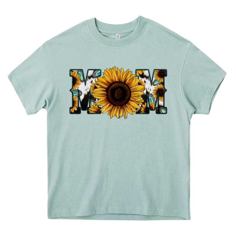 Sunflower Cowhide Mom Heavy Core Tee by Jasminsmagicworld | Teevron