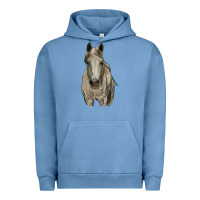 Pigment Pebble Blue horse Urban Hoodie - RanaPortraitStore
