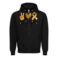 Black peace love cure childhood cancer Zipper Hoodie - Jasminsmagicworld