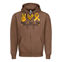 Chestnut peace love cure childhood cancer Zipper Hoodie - Jasminsmagicworld