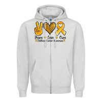 Dove Grey peace love cure childhood cancer Zipper Hoodie - Jasminsmagicworld