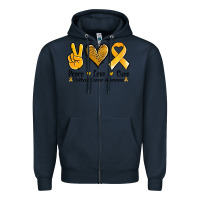 Navy peace love cure childhood cancer Zipper Hoodie - Jasminsmagicworld