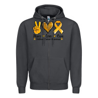 Smoke peace love cure childhood cancer Zipper Hoodie - Jasminsmagicworld