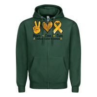 Sports Green peace love cure childhood cancer Zipper Hoodie - Jasminsmagicworld