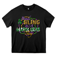Black Beads and bling it's' a Mardi Gras thing Heavy Core Tee - FaDigitalArtStudio