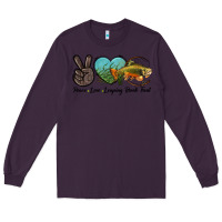 Plum Peace Love Leaping Brook Trout Long Sleeve Tee - LillyAllenDesigns