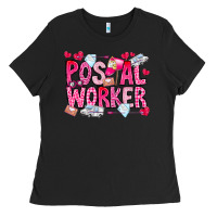Black Postal Worker Ladies Tee - CowhideDigitalArt