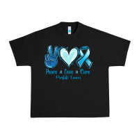Black Peace Love Cure Prostate Cancer Urban Heavy Tee - Jasminsmagicworld