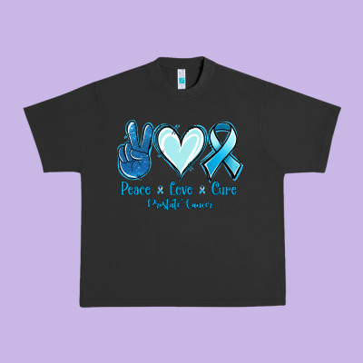 Peace Love Cure Prostate Cancer Urban Heavy Tee Designed By Jasminsmagicworld