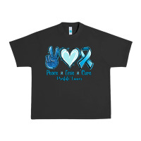 Pigment Black Peace Love Cure Prostate Cancer Urban Heavy Tee - Jasminsmagicworld