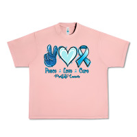 Salmon Peace Love Cure Prostate Cancer Urban Heavy Tee - Jasminsmagicworld