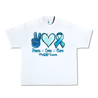 White Peace Love Cure Prostate Cancer Urban Heavy Tee - Jasminsmagicworld