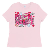 Bubblegum Pink Postal Worker Ladies Tee - CowhideDigitalArt