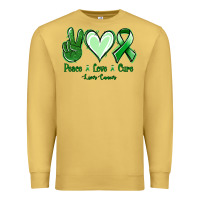 Antique Gold Peace Love Cure Liver Cancer Premium Sweatshirt - Jasminsmagicworld