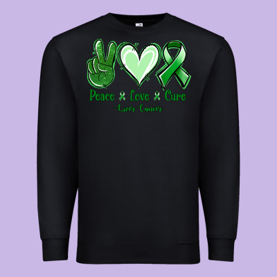 Peace Love Cure Liver Cancer Premium Sweatshirt Designed By Jasminsmagicworld