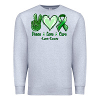 Heather Grey Peace Love Cure Liver Cancer Premium Sweatshirt - Jasminsmagicworld