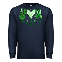 Navy Peace Love Cure Liver Cancer Premium Sweatshirt - Jasminsmagicworld