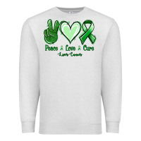 Oatmeal Heather Peace Love Cure Liver Cancer Premium Sweatshirt - Jasminsmagicworld