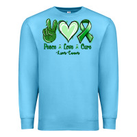 Ocean Blue Peace Love Cure Liver Cancer Premium Sweatshirt - Jasminsmagicworld