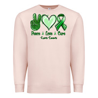 Pale Pink Peace Love Cure Liver Cancer Premium Sweatshirt - Jasminsmagicworld