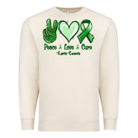 Sandshell Peace Love Cure Liver Cancer Premium Sweatshirt - Jasminsmagicworld