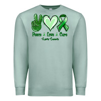 Seafoam Peace Love Cure Liver Cancer Premium Sweatshirt - Jasminsmagicworld