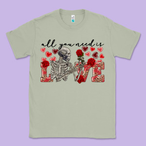 Skeleton All You Need Is Love Classic Tee Designed By Fadigitalartstudio