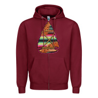 Burgundy serape tooled leather arrowhead Zipper Hoodie - Jasminsmagicworld